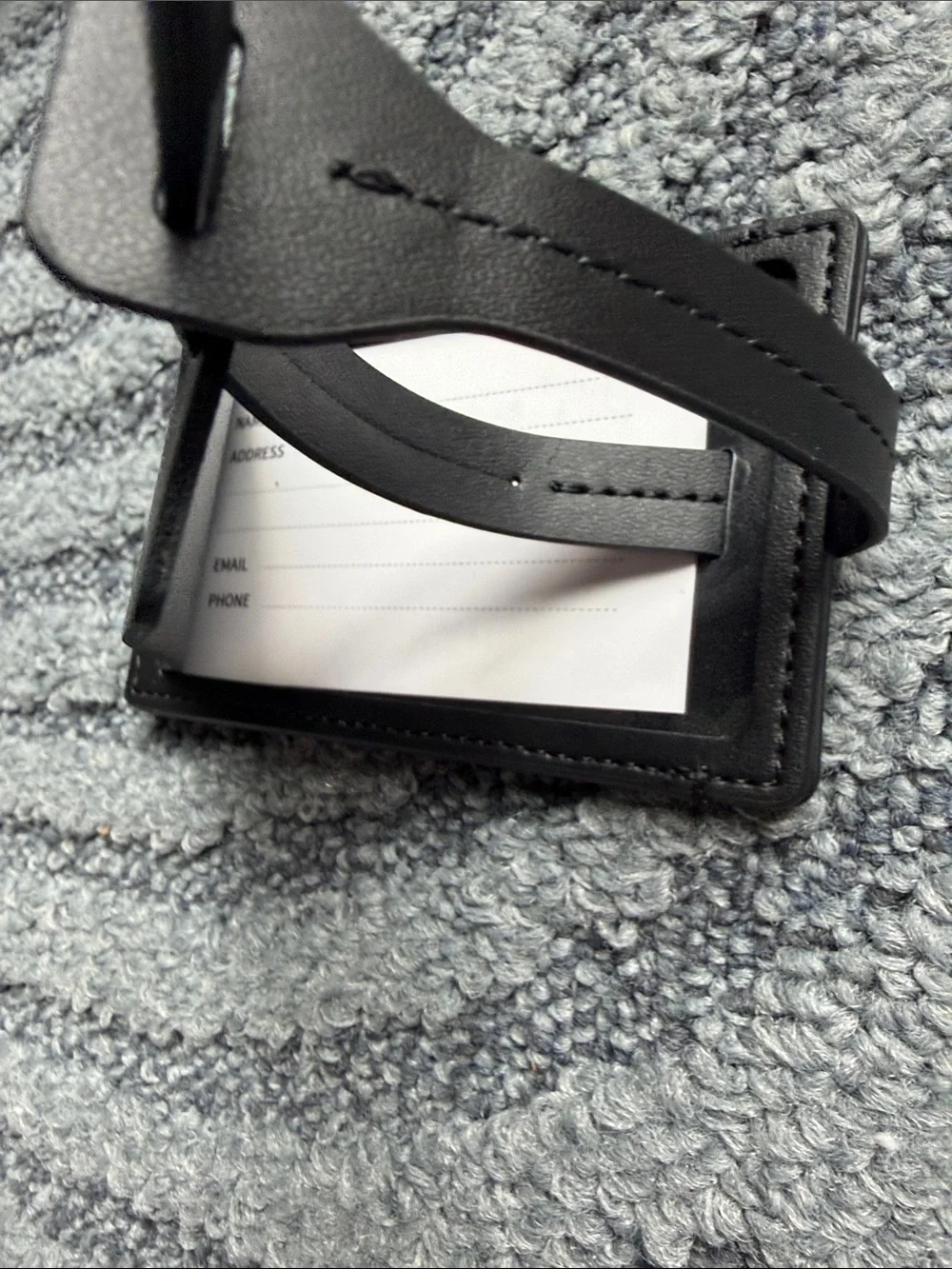 Away Black Leather Luggage Tag